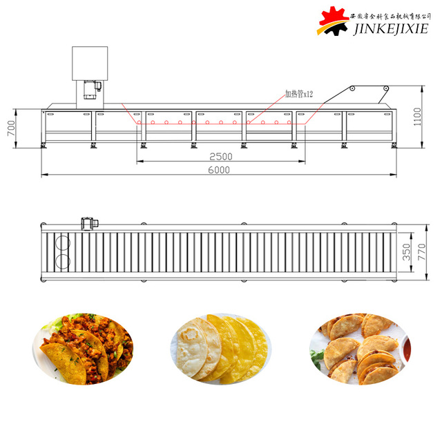 Commercial taco shell machine and mold setup